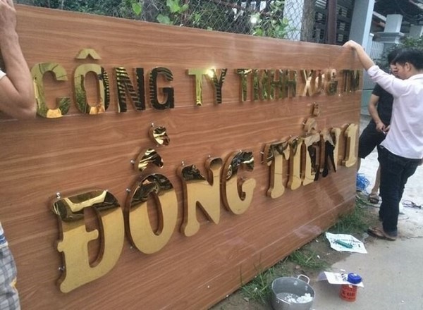 chữ inox mạ đồng khu công nghiệp Phong Phú 1